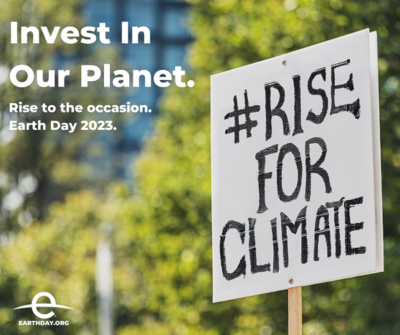 Picket Sign for #Rise For Change. Earth Day sign